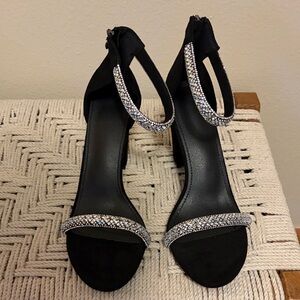 Elegant Black Rhinestone Women's Heels